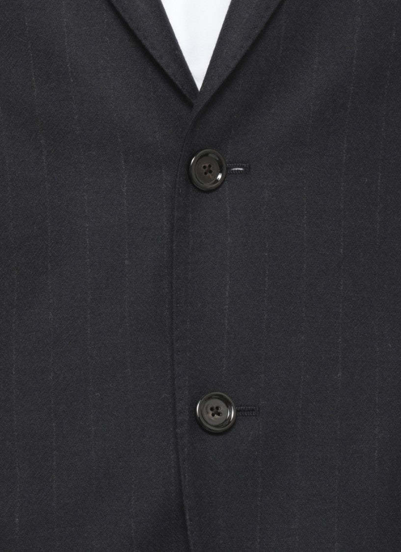 Lardini Blue Pinstriped Tailored Wool Suit