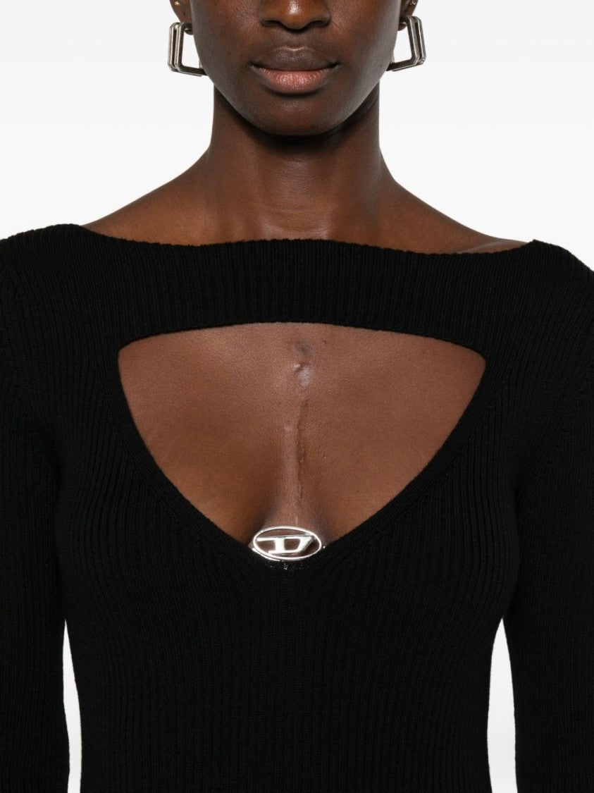 Diesel Long Black Wool Dress