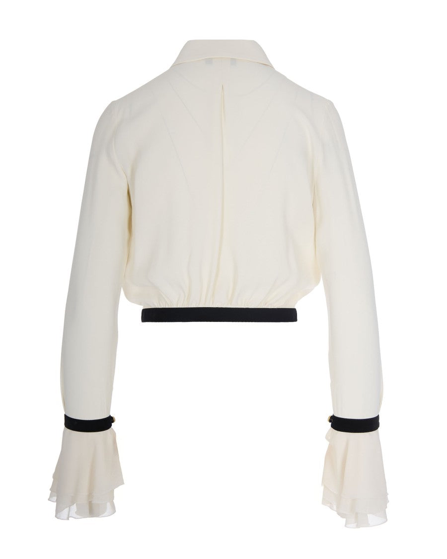 Elisabetta Franchi Milk/Black Georgette Shirt