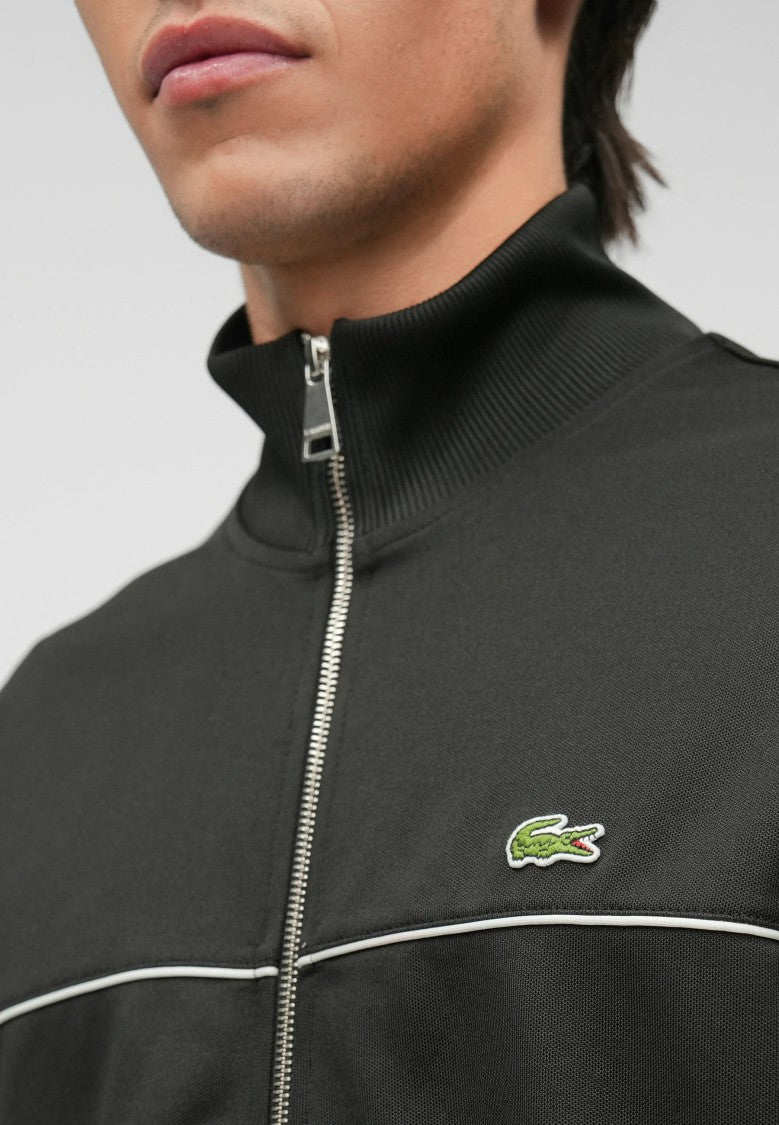 Lacoste Black Cotton Zip Up Sweatshirt