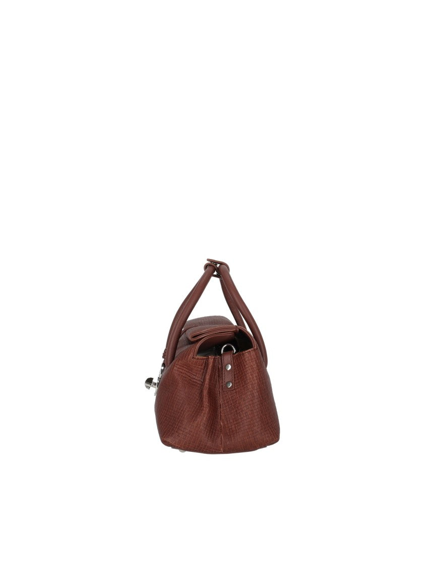 Zanellato Srl Elongated Brown Structured Handbag
