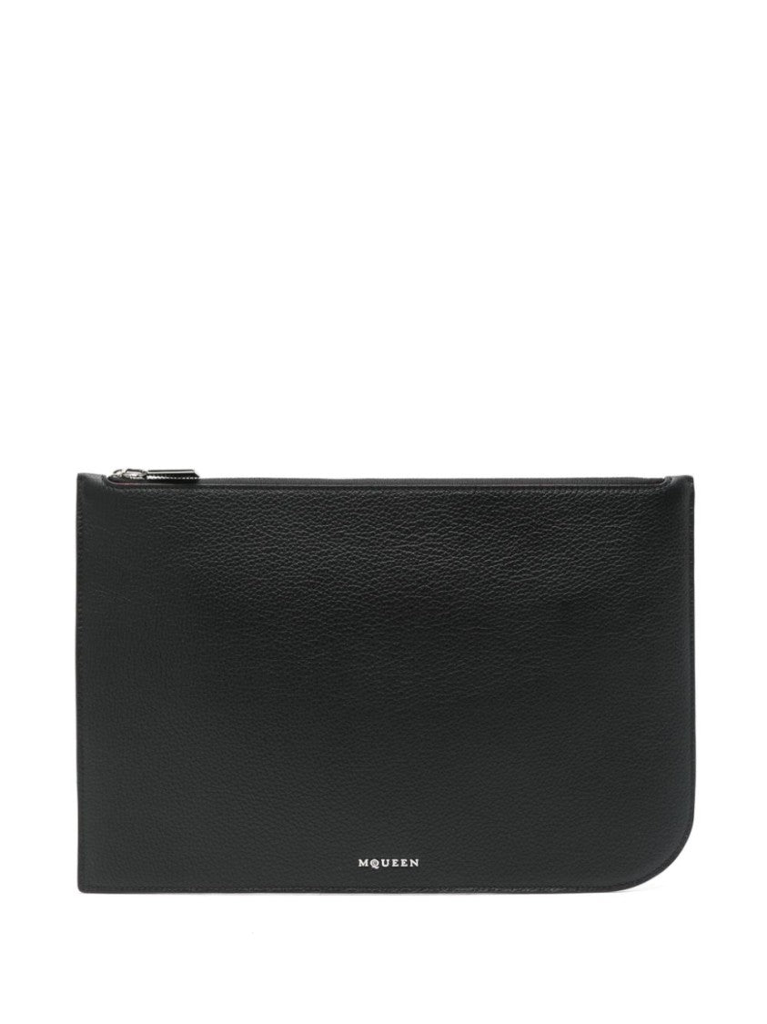 Alexander Mcqueen Blackleather Clutch