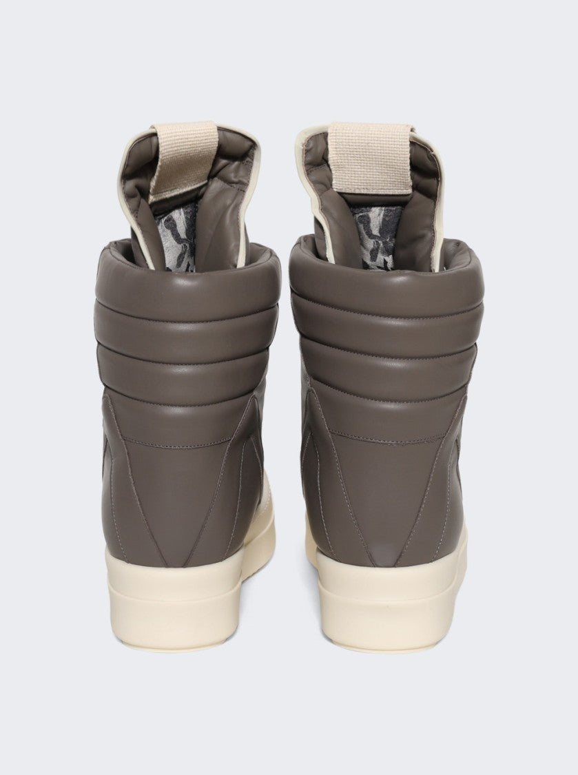 Rick Owens Hollywood Mega Geobasket High Top Sneakers Dust And Milk