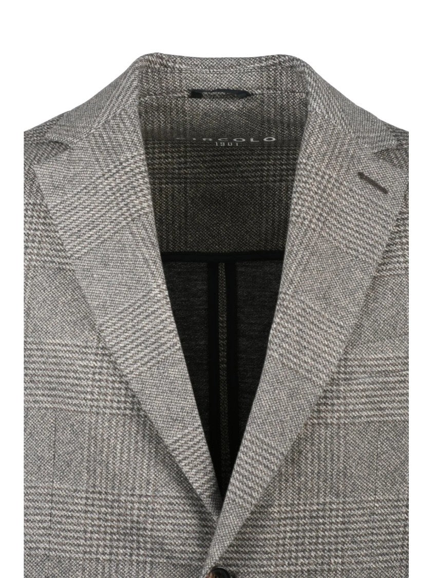 Circolo 1901 Checkered Cotton Stretch Jacket With Rounded Silhouette