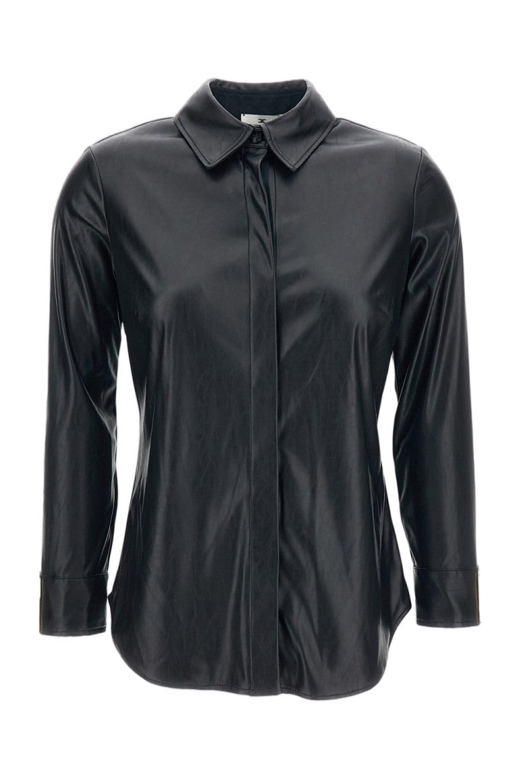 Elisabetta Franchi Black Faux Leather Shirt