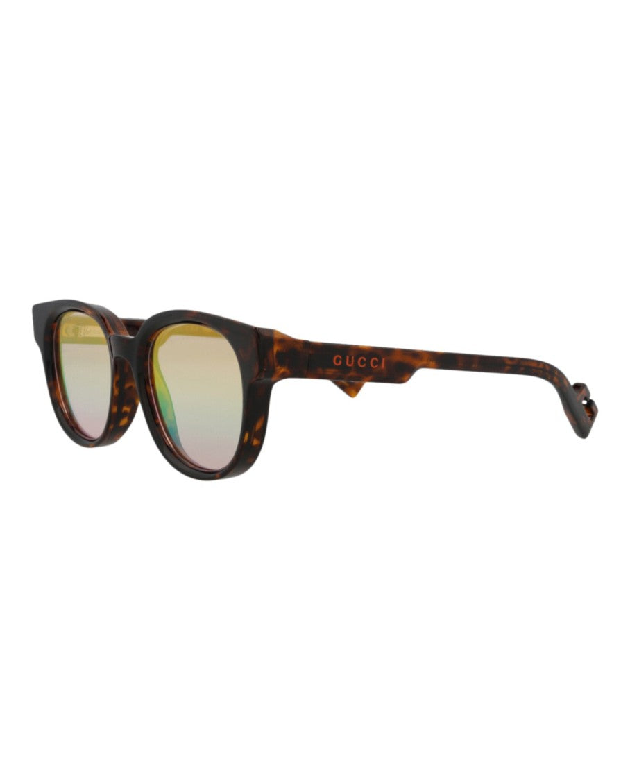 Gucci Round-Frame Tortoiseshell Sunglasses With Gradient Lenses