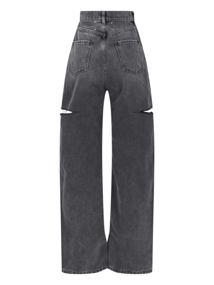 Maison Margiela High-Waisted Black Denim Cut-Out Jeans