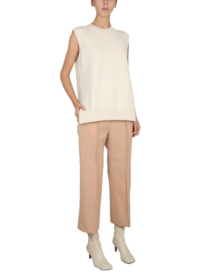 Jil Sander Relaxed Fit Crew-Neck Wool Vest