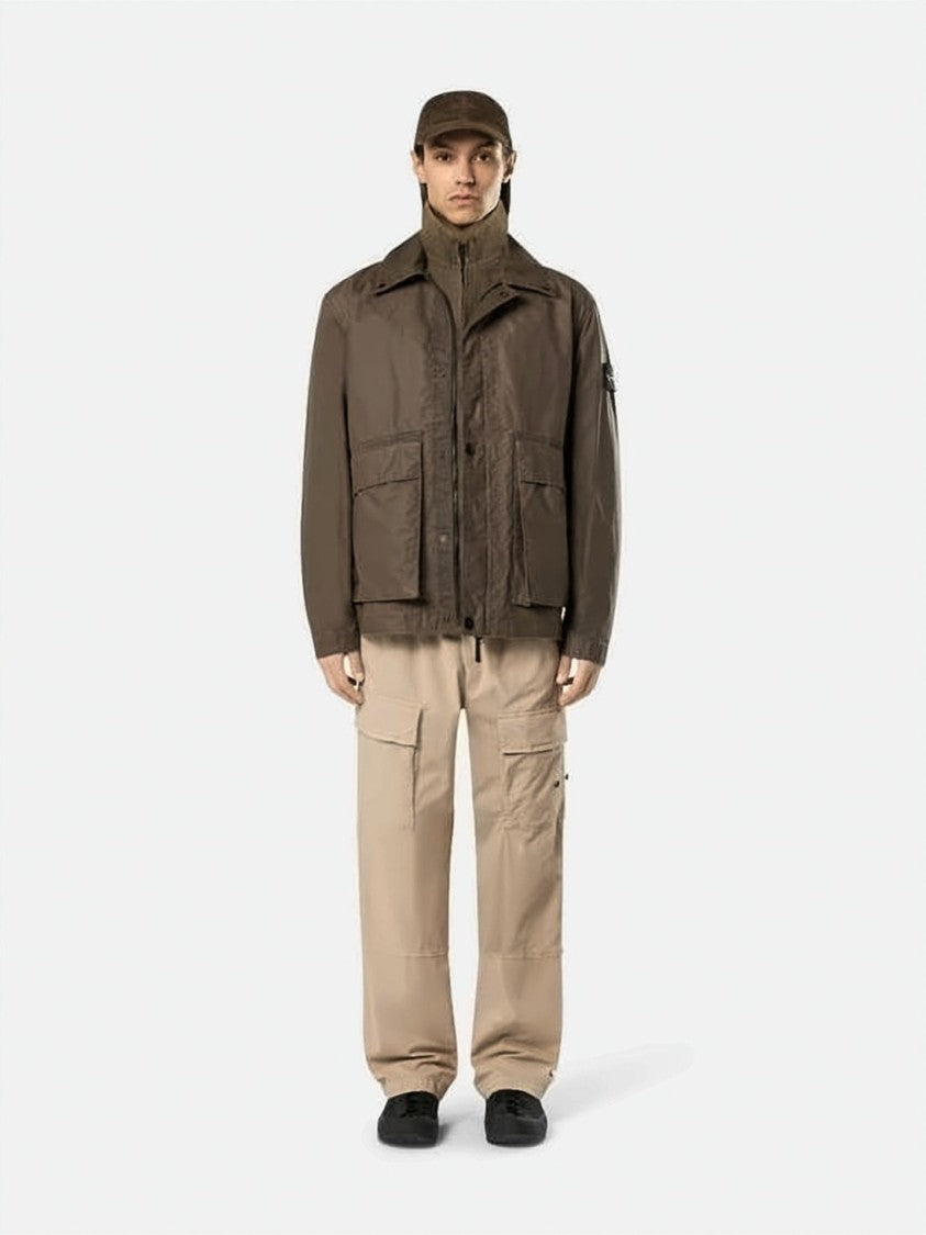 Stone Island Boxy Brown Leather Jacket