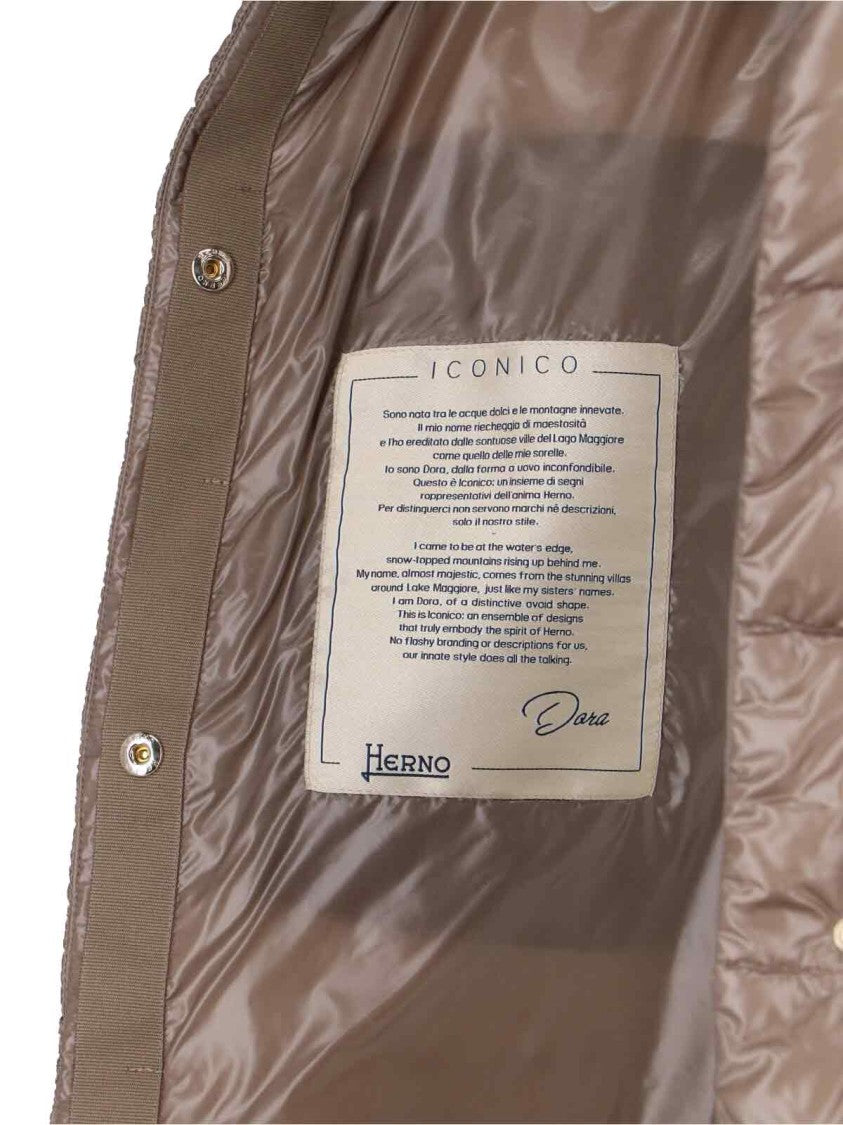 Herno "Dora" Long Down Coat Beige