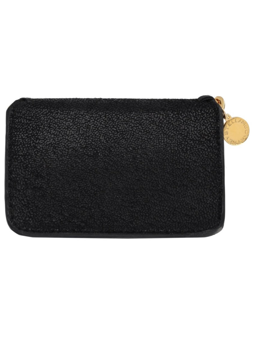 Stella Mccartney Black Falabella Gold Chain Trim Wallet