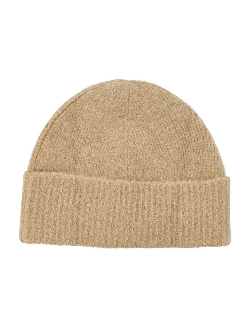 Ami Paris Ribbed Knit Alpaca Beanie
