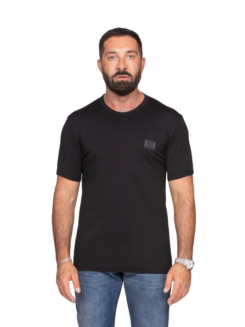 Dolce & Gabbana Classic Patch-Detail Crewneck Cotton T-Shirt