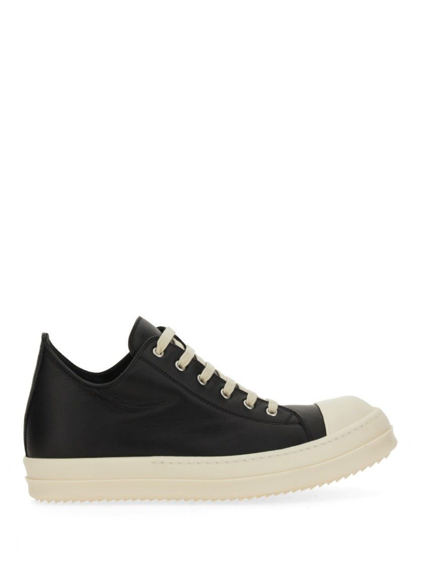 Rick Owens Black Leather Sneakers