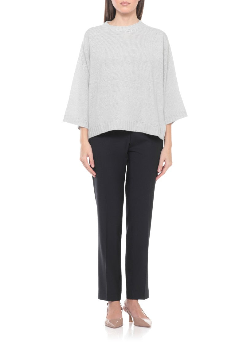 Fabiana Filippi Grey Lurex Wool Sweater