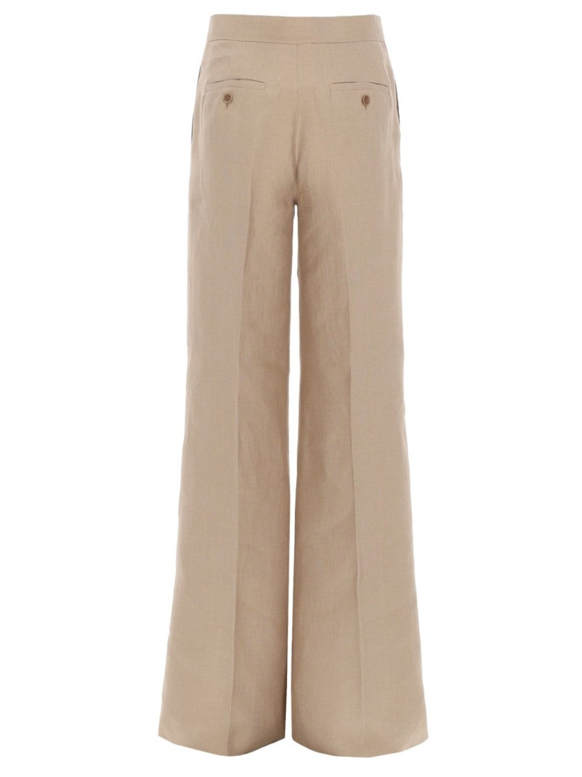 Max Mara Wide-Leg Linen Trousers With High Waist And Relaxed Fit