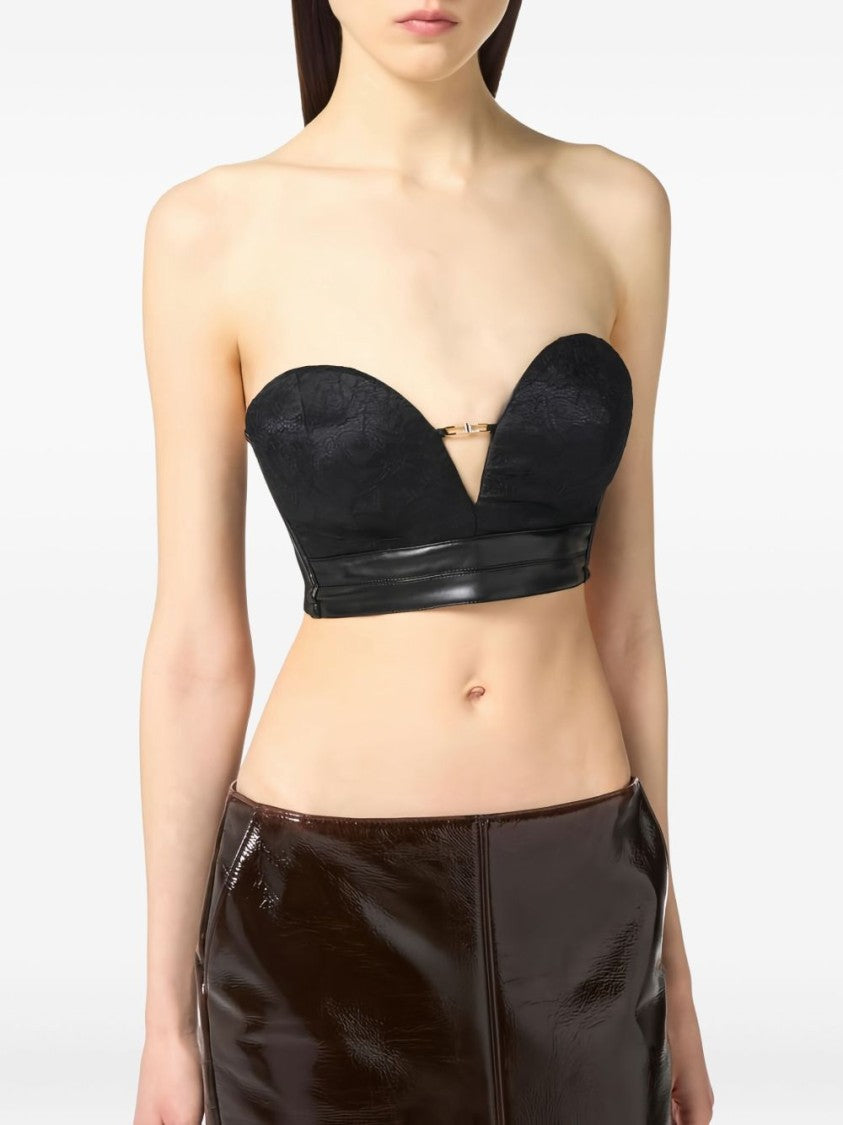 Elisabetta Franchi Strapless Black Bustier