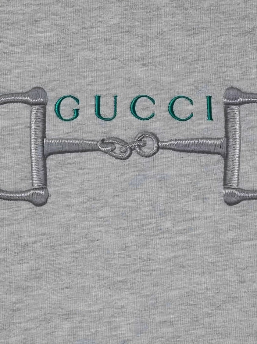 Gucci Long-Sleeve Sweatshirt With Horsebit Design And Striped Accent