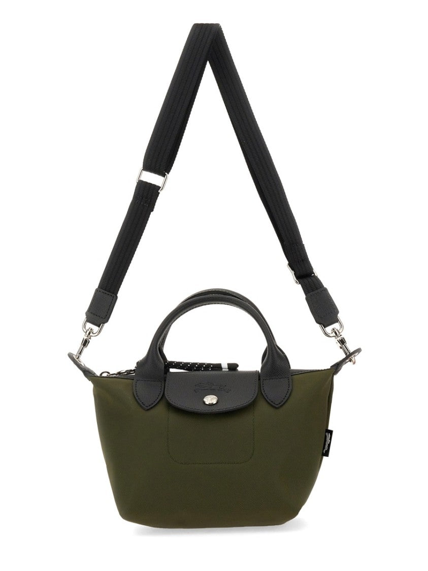 Longchamp Mini Structured Polyamide Handbag With Leather Accents