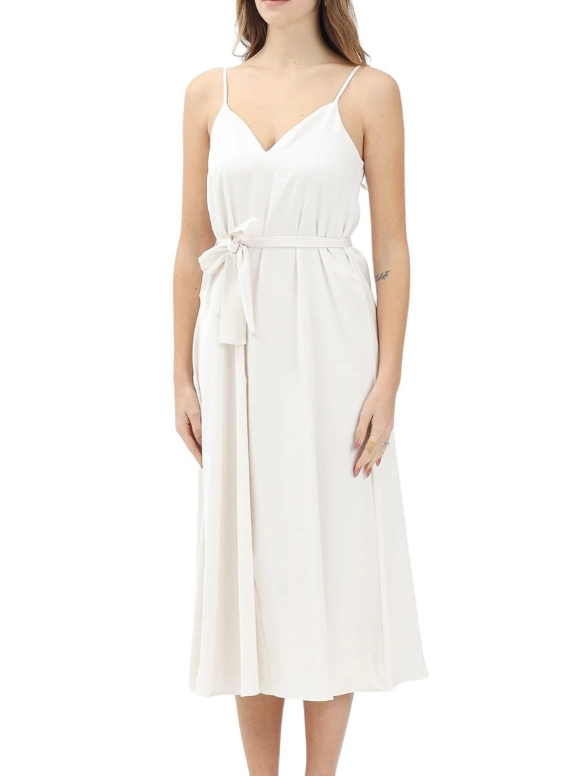 Armani Exchange White Satin Polyester Dress
