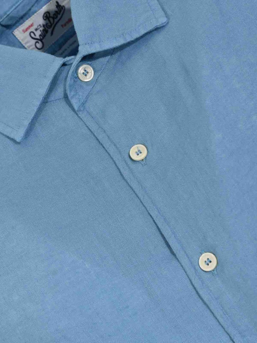 Mc2 Saint Barth Minimalist Long-Sleeve Button-Up Shirt With Classic Collar