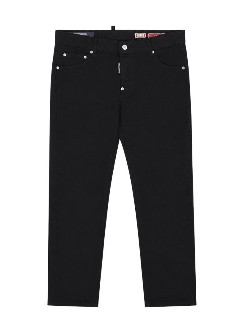 Dsquared2 Straight-Leg Mid-Rise Black Cotton Jeans