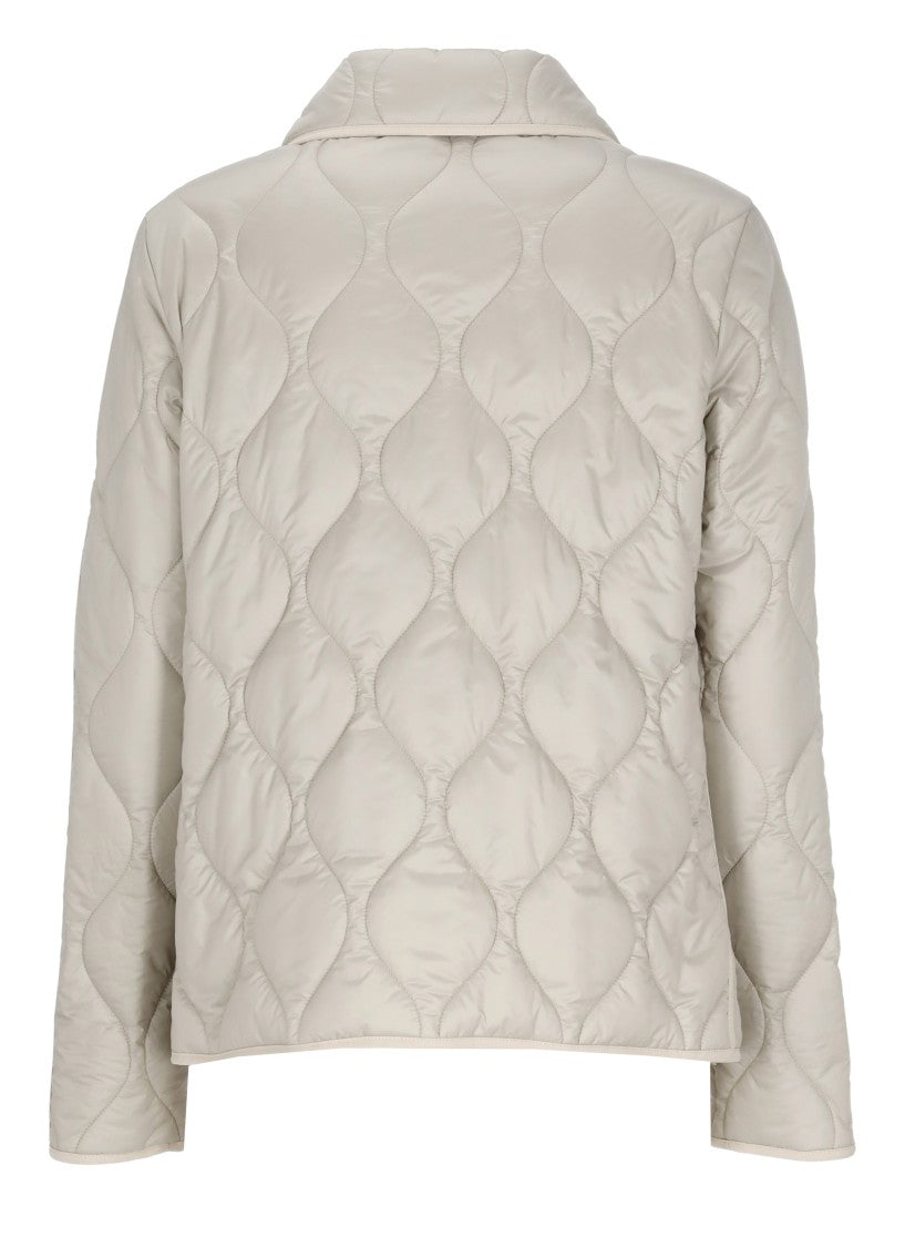 Fay Beige Quilted Hook-Fastening Jacket