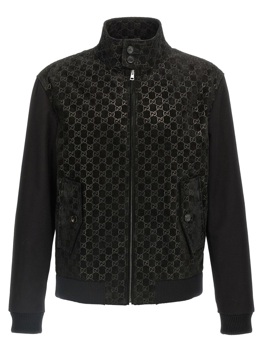 Gucci Gg Suede Bomber Jacket