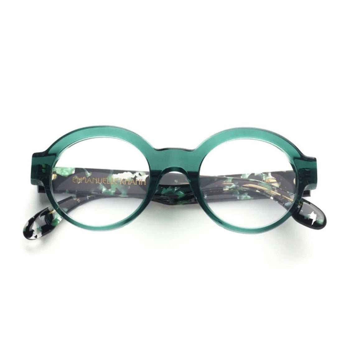 Emmanuelle Khanh Green Round Acetate Eyeglasses