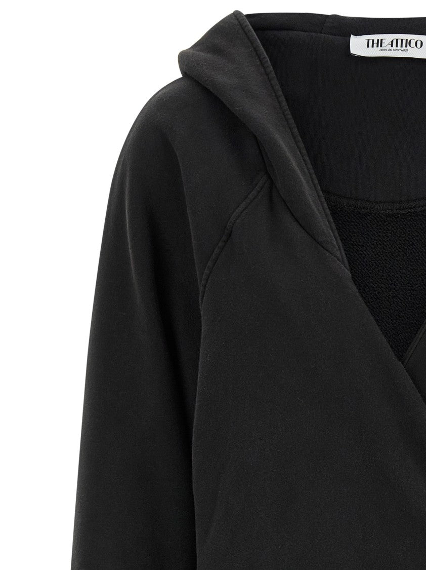 The Attico Faded American Fleece Hooded Mini Dress