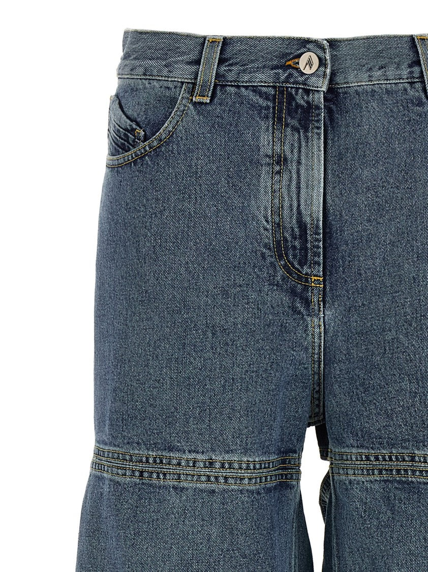 The Attico Washed Denim Cut-Out Jeans