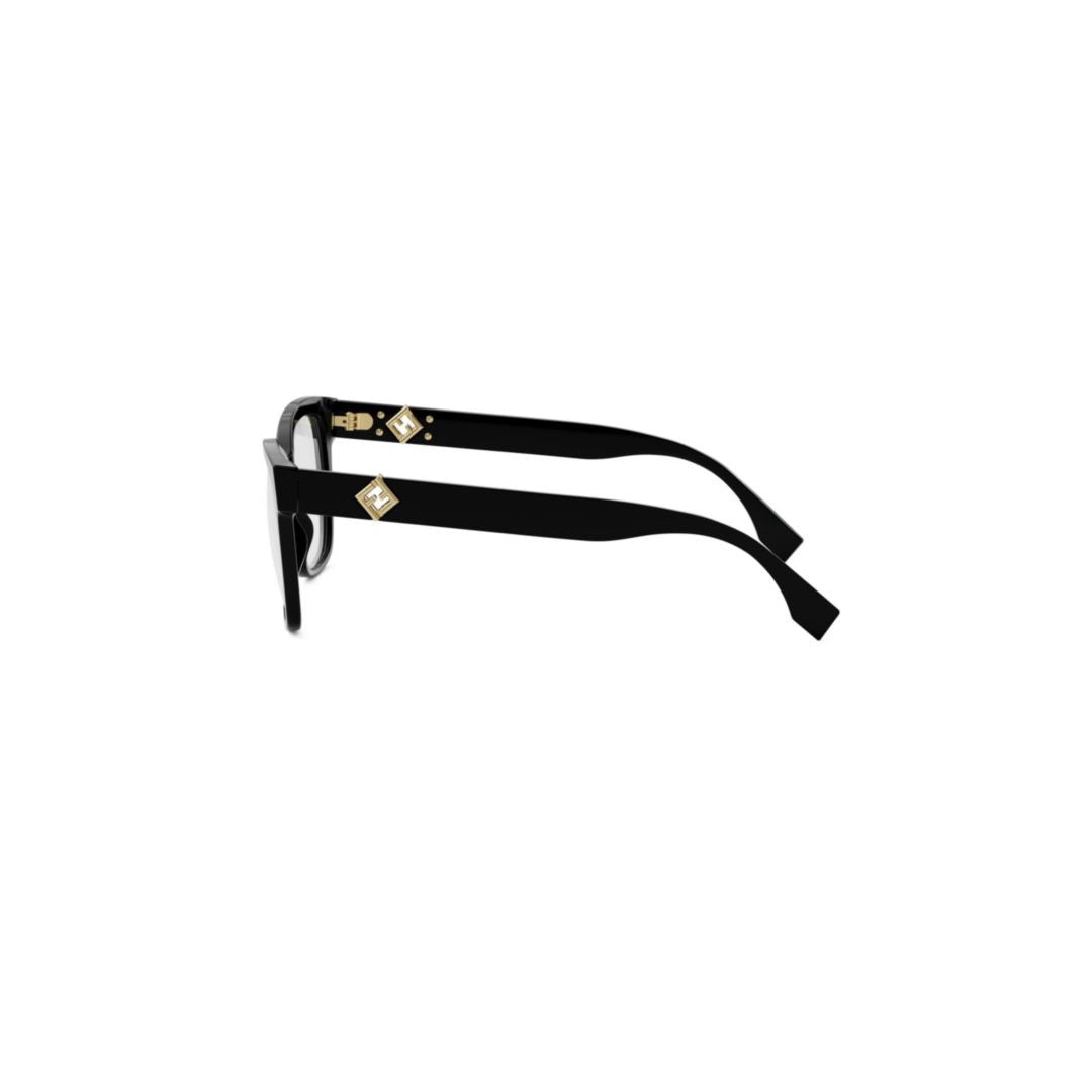 Fendi Fe50117i Rectangular Eyeglasses With Gold-Tone Accents