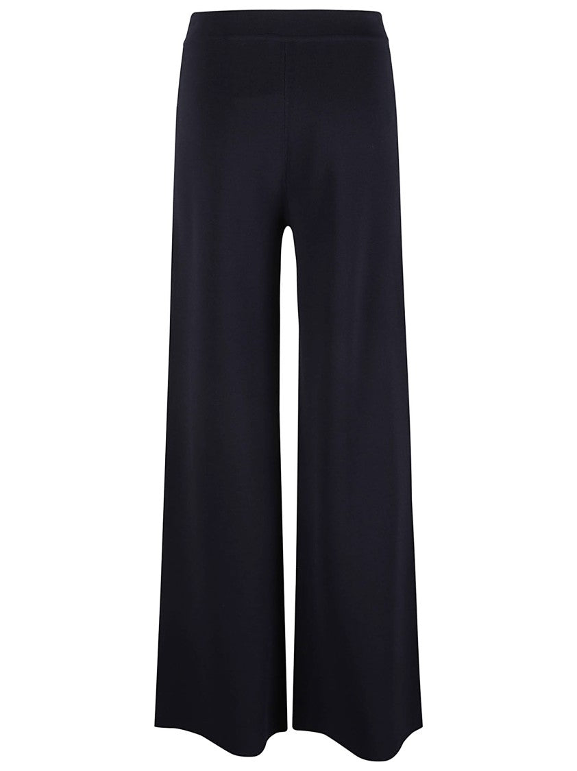 P.A.R.O.S.H. Wide-Leg Black Viscose Pants With Minimalist Design