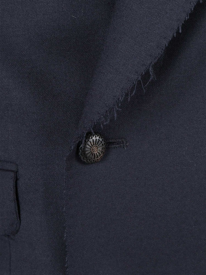 Brando-Lubiam Double-Breasted Structured Jacket With Distressed Edges