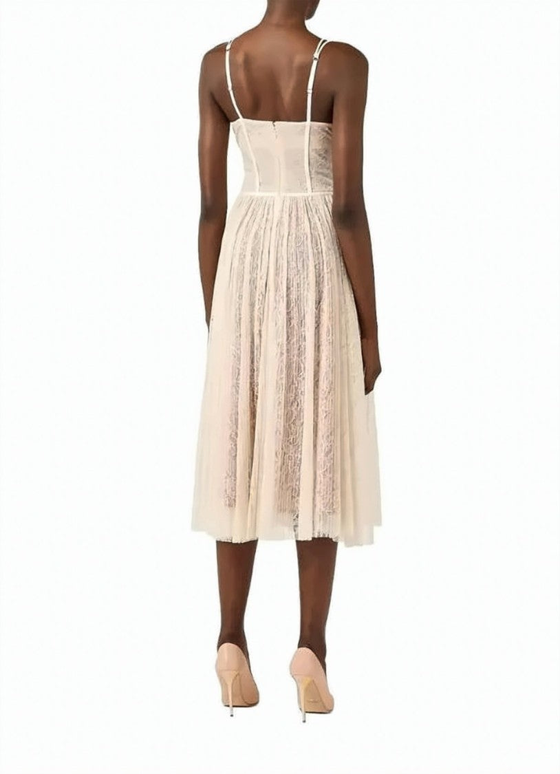 Elisabetta Franchi Lace Bust Top Adjustable Straps Dress