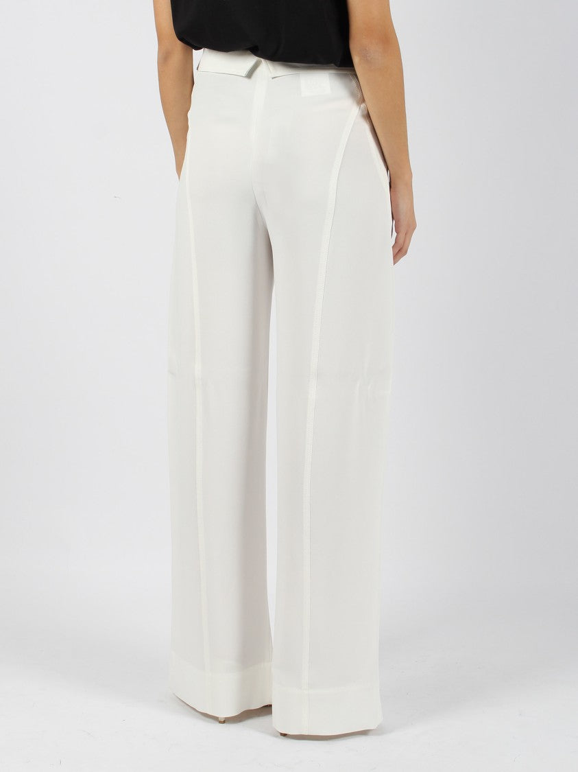 Alberta Ferretti Crepe Satin Palazzo Trousers