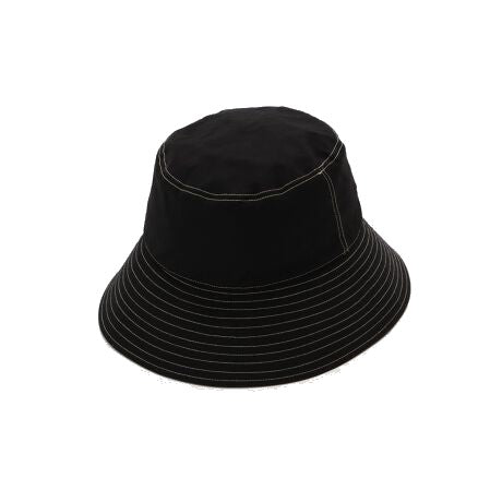Kijima Takayuki Black Bucket Hat With Contrasting Stitching