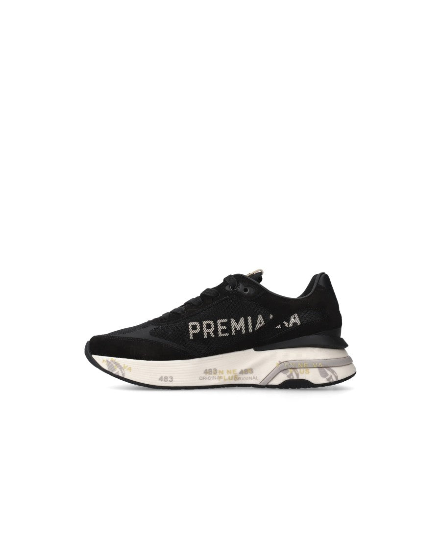 Premiata Black Suede And Technical Fabric Sneakers