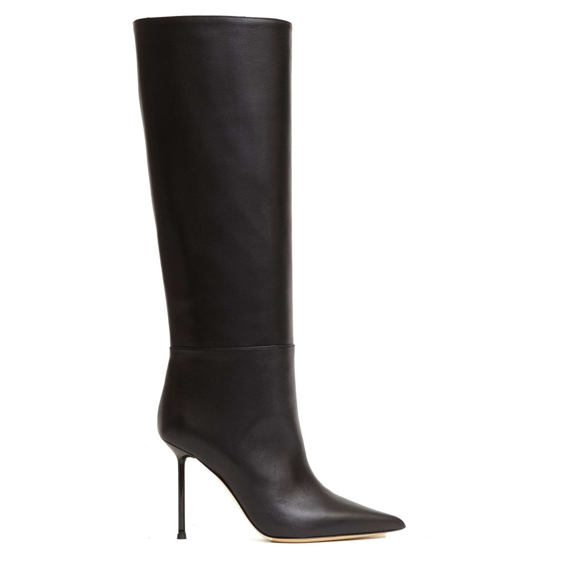 Ninalilou Black Leather Boot 100Mm Heel