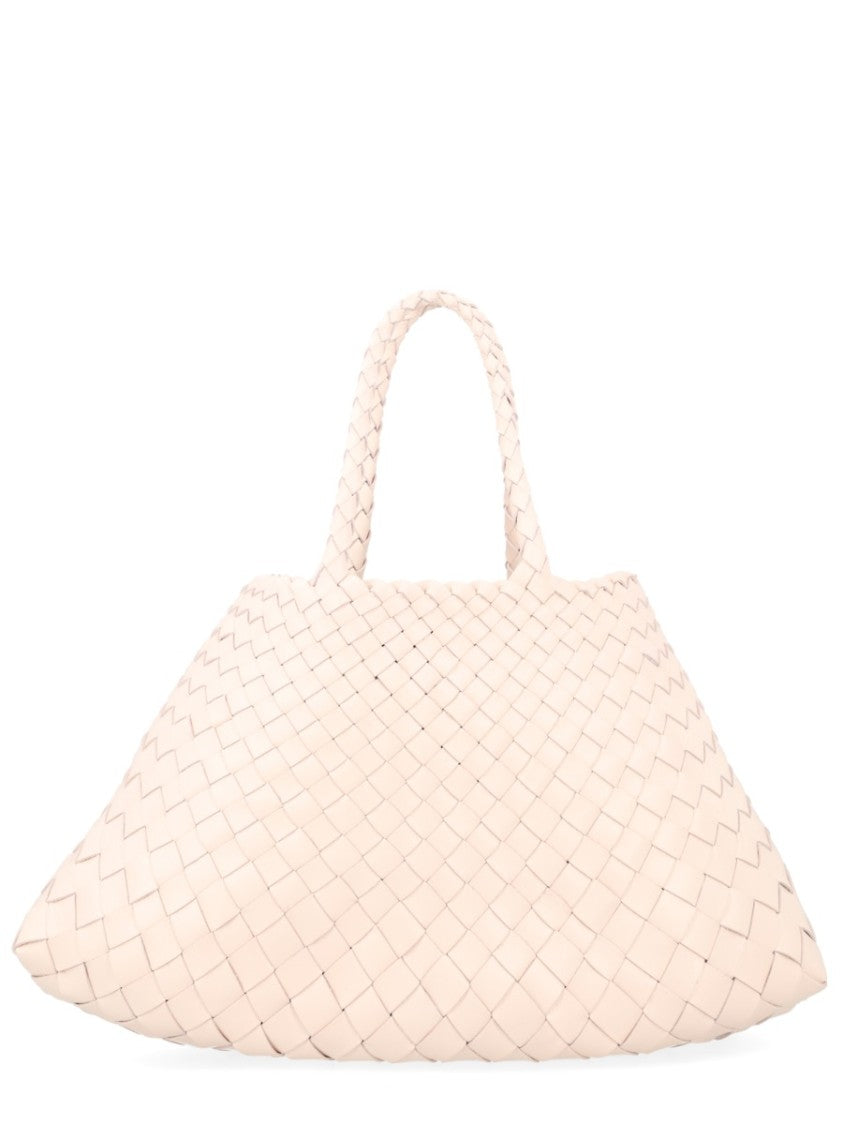 Dragon Diffusion Woven Leather Small Handbag With Braided Handles