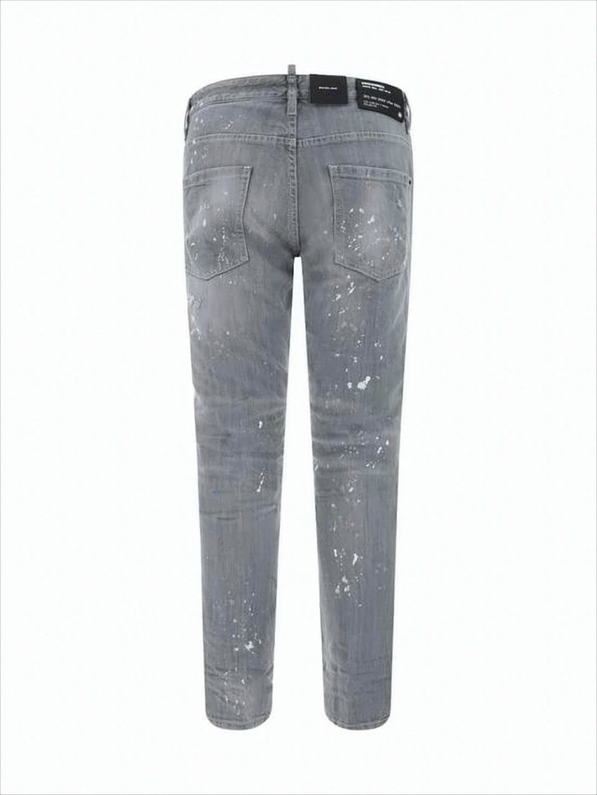 Dsquared2 Distressed Grey Denim Pants