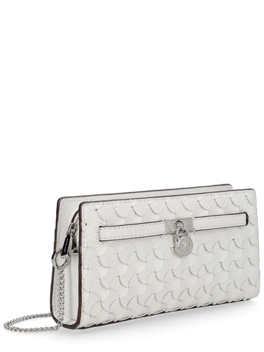 Michael Michael Kors Neutrals Wave Pattern Silver Chain Shoulder Bag