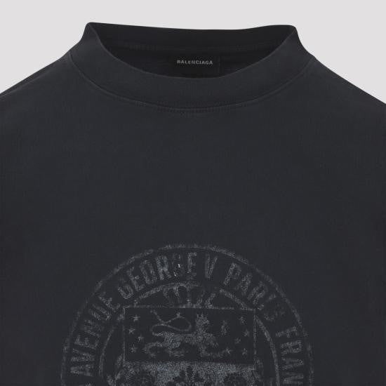 Balenciaga Short-Sleeve Black T-Shirt With Subtle Emblem