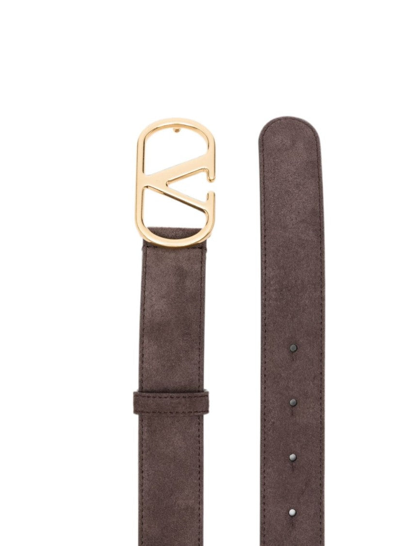 Valentino Garavani Suede Openwork Buckle Belt
