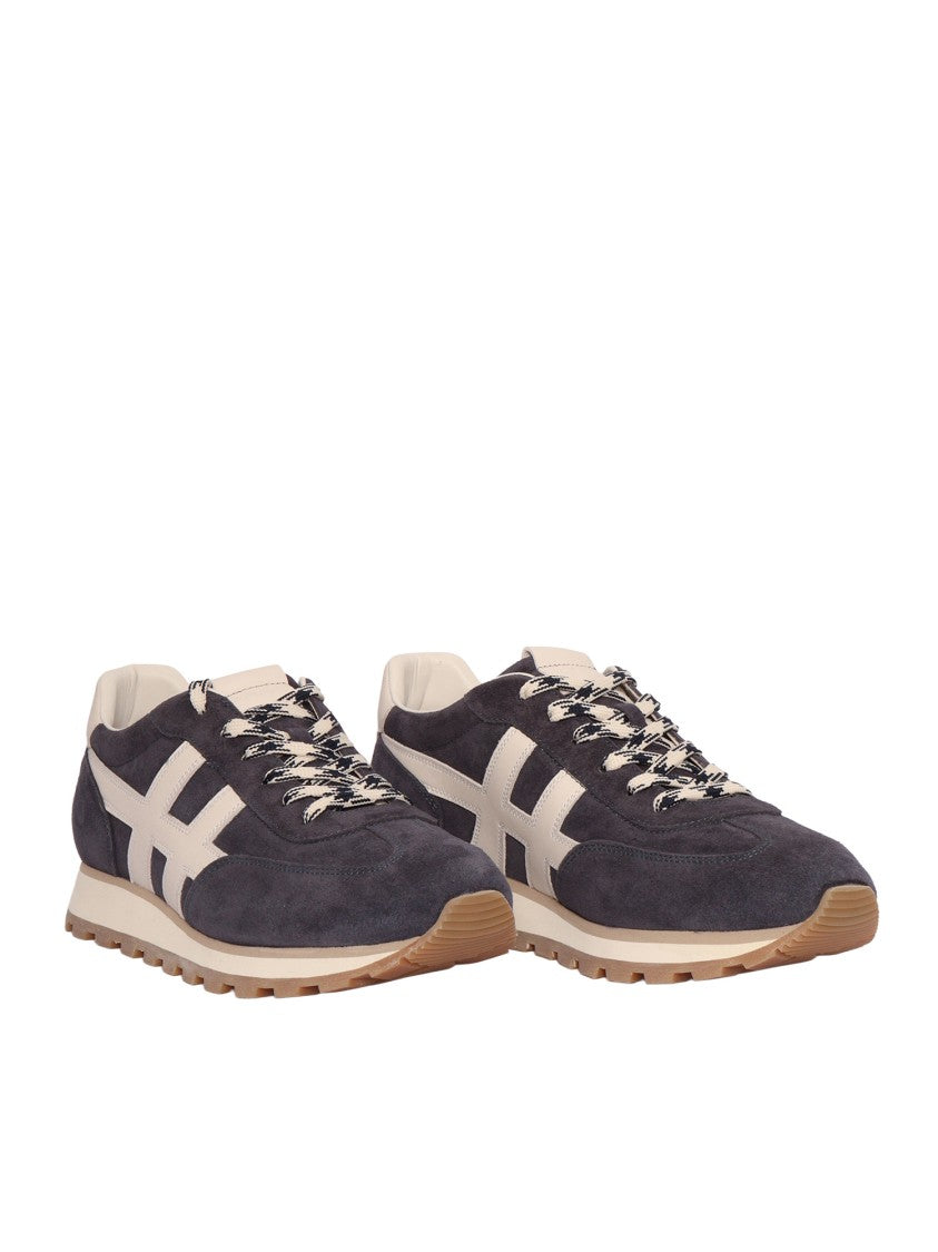 Hogan H701 Calfskin Contrasting Accent Sneakers