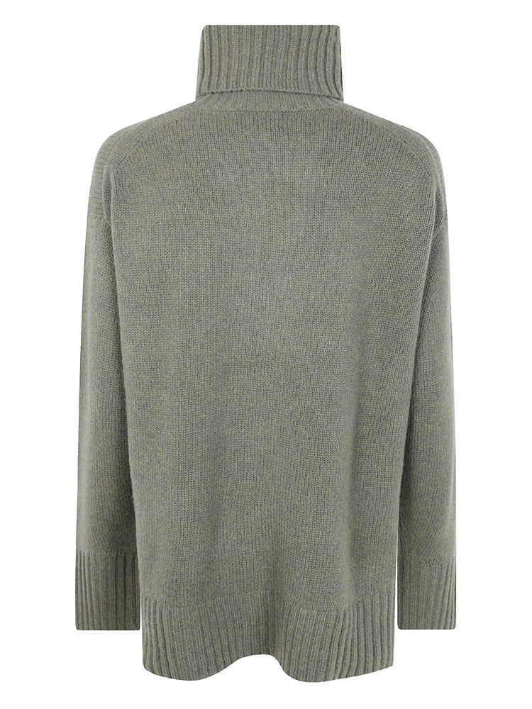 Polo Ralph Lauren Ribbed Turtleneck Sweater In Lush Green Wool-Cashmere Blend