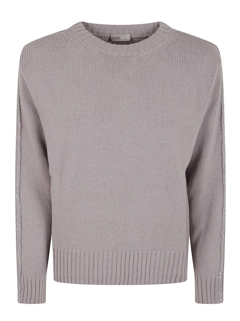 Herno Finely Knitted Wool Blend Sweater With Decorative Detailing