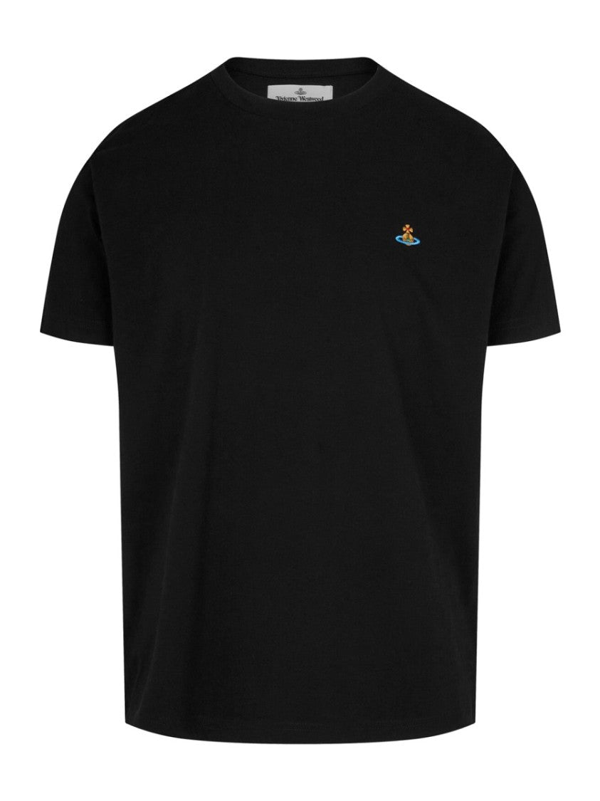 Vivienne Westwood Orb Logo Embroidered Chest Cotton T-Shirt