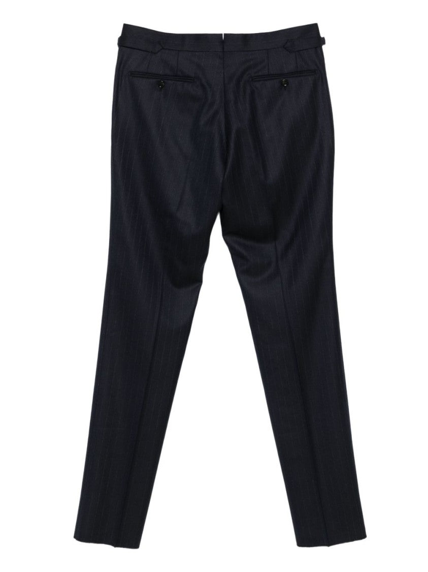 Tom Ford Tailored Navy Pinstripe Trousers