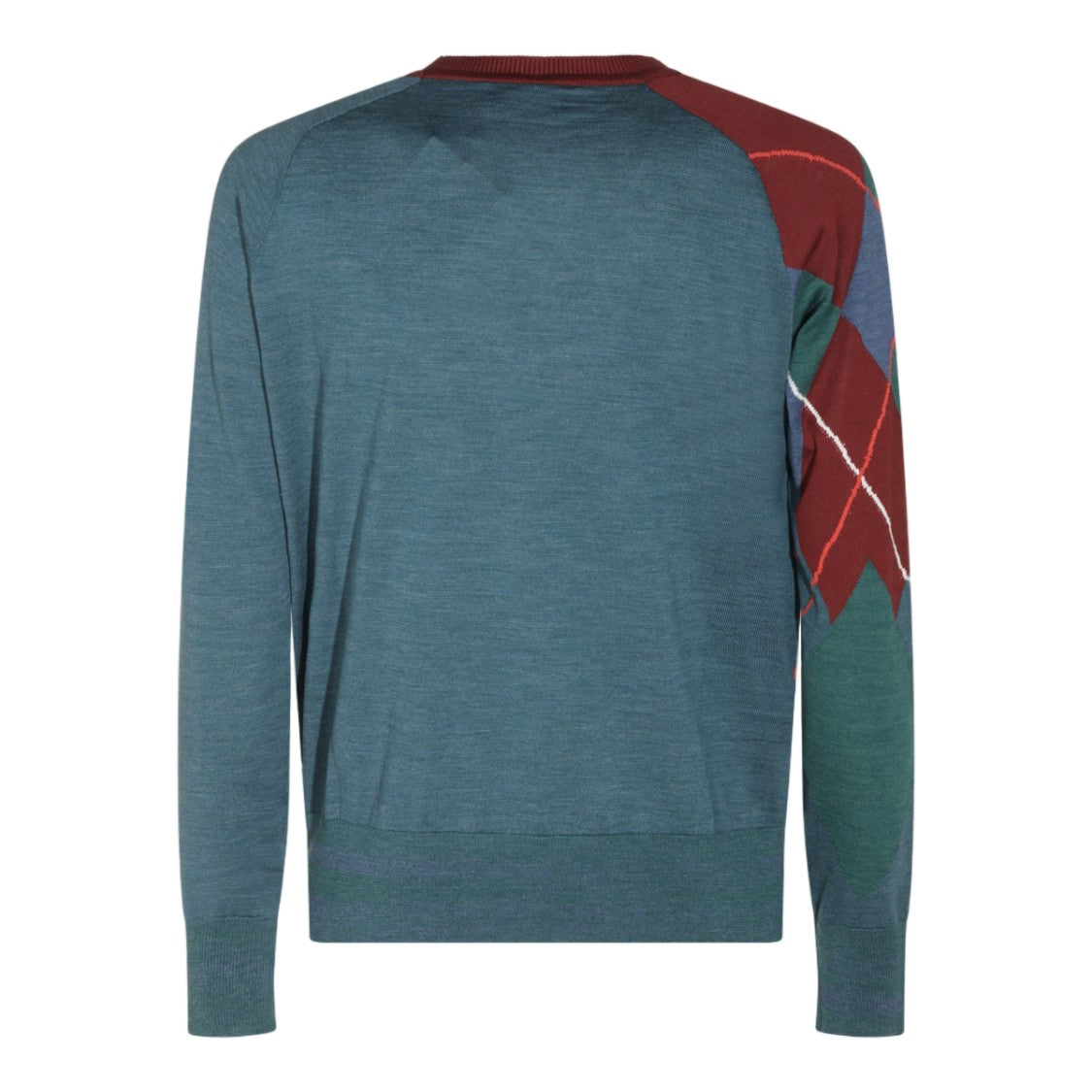 Vivienne Westwood Argyle Patterned Knit Sweater With Ribbed Crew Neck